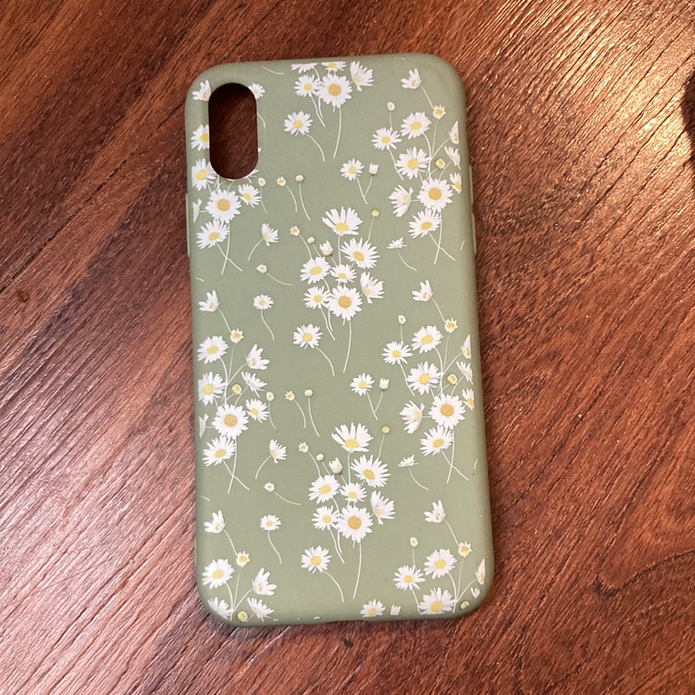IPhone X Green flower phone case